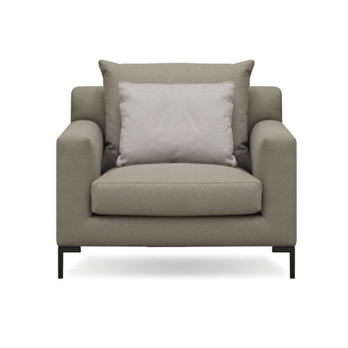 Fauteuil contemporain - JOE - MANUEL LARRAGA - en tissu / gris