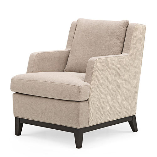 Fauteuil contemporain - ORLY - MANUEL LARRAGA - en cuir / en tissu / beige