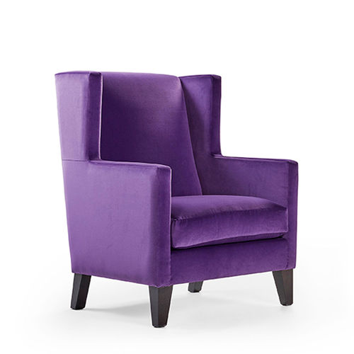 Fauteuil contemporain - VALLE - MANUEL LARRAGA - en tissu / à oreilles / violet