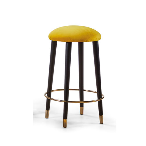 Tabouret de bar contemporain - ELOY - MANUEL LARRAGA - en bois / avec piètement en bois / tapissé