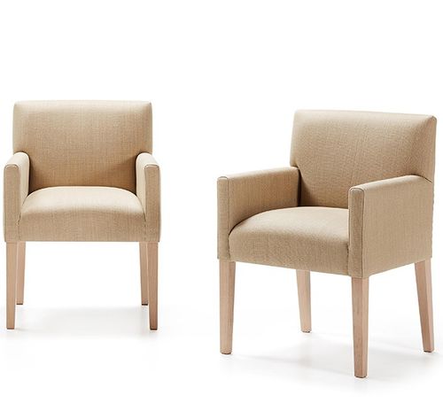 Chaise de salle à manger contemporaine - DALLAS  - MANUEL LARRAGA - d'intérieur / en tissu / avec piètement en bois