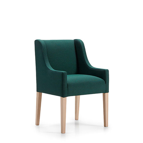 Chaise de salle à manger contemporaine - CUBI - MANUEL LARRAGA - d'intérieur / en tissu / avec piètement en bois