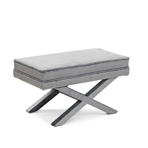 Pouf contemporain - TIJERA - MANUEL LARRAGA - en tissu / en bois / rectangulaire