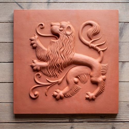 Assiette carrée - GOLEM Baukeramik - en terracotta / professionnelle / à motif animalier