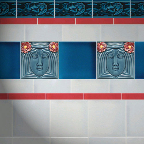Carrelage en faïence - F 5 V1  - GOLEM Baukeramik - brillant / imprimé / d'intérieur