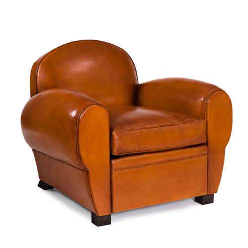 Fauteuil club classique - Grand Sologne - ClubSpirit - en cuir / en tissu / en hêtre