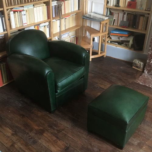 Fauteuil club classique - Grand Chitenay - ClubSpirit - en cuir / en tissu / en hêtre