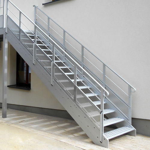 Escalier droit - JOMY - à marches en métal / en métal / d'extérieur