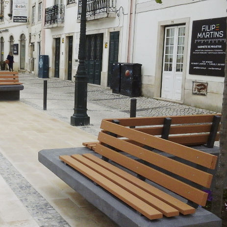 Banc public contemporain - Tecnodeck - WPC / avec dossier