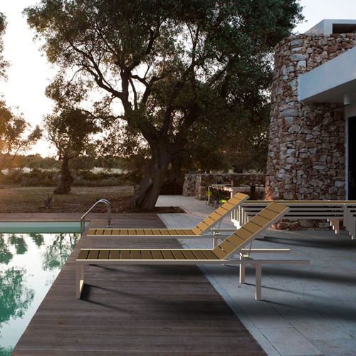 Bain de soleil contemporain - LASD 010 - Tecnodeck - d'intérieur / dossier ajustable