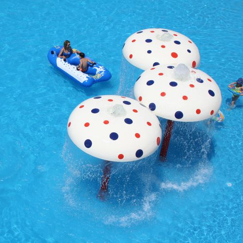 Fontaine pour parc aquatique - MUSHROOM - Polin Waterparks - en inox / contemporaine