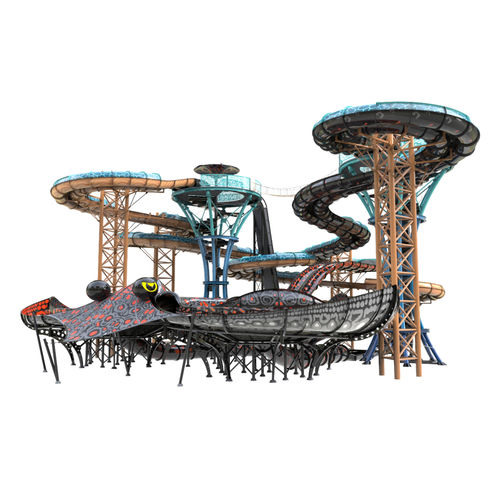 Toboggan tournant STINGRAY Polin Waterparks pour parc aquatique