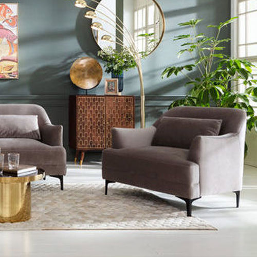 Fauteuil contemporain - PROUD  - KARE Design - en velours / en polyester / en bois massif