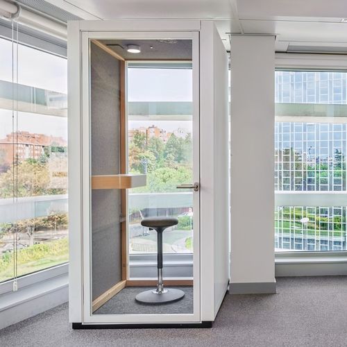 Cabine de bureau avec porte vitrée - EVA BOOTH - Dynamobel - pour 1 personne / en tissu / en verre