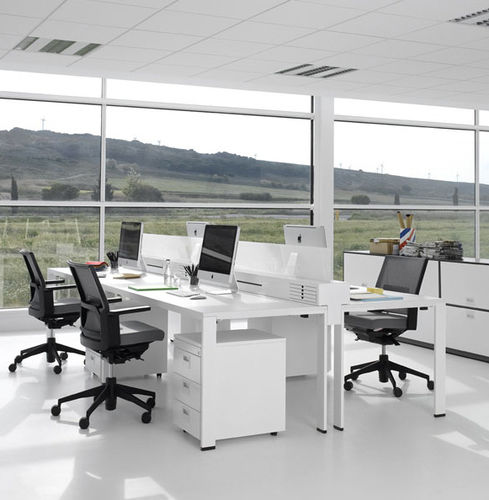 Bureau pour open space - DUBLO - Dynamobel - sur pied / individuel / contemporain
