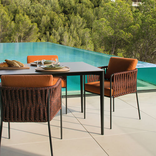 Chaise de salle à manger contemporaine - NIDO - expormim - d'extérieur / en tissu / en cuir