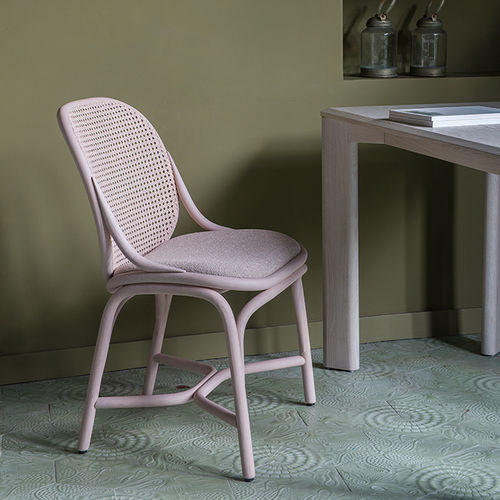 Chaise de salle à manger contemporaine - Frames - expormim - d'intérieur / en tissu / avec piètement en rotin