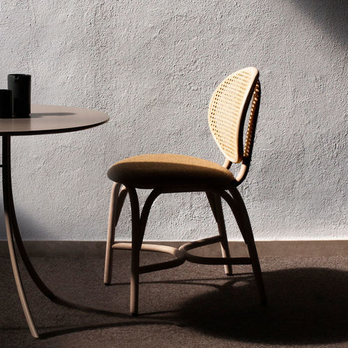 Chaise de salle à manger contemporaine - Loop  - expormim - d'intérieur / en tissu / en rotin