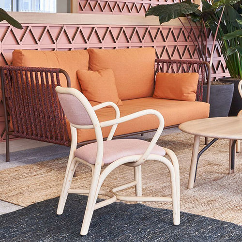 Fauteuil contemporain - Fontal - expormim - en tissu / en cuir / en rotin