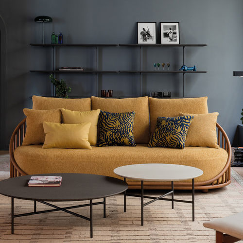 Canapé contemporain - CASK - expormim - en tissu / en cuir / avec coussin amovible