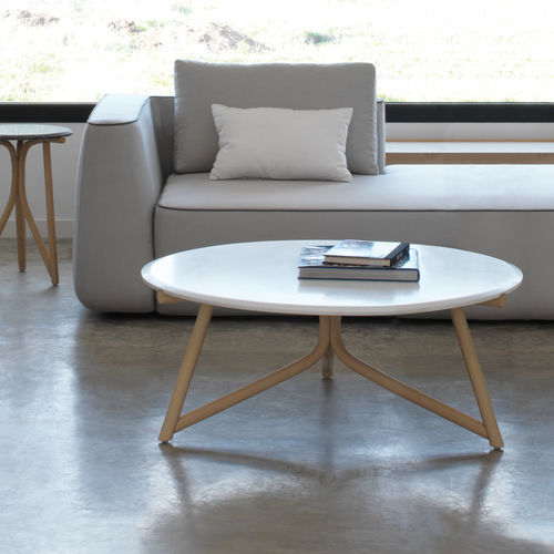 Table basse contemporaine - KIRI  - expormim - en bois massif / en bois laqué / en pierre naturelle