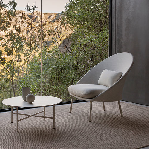 Fauteuil contemporain - TWINS - expormim - en tissu / en aluminium / avec coussin amovible