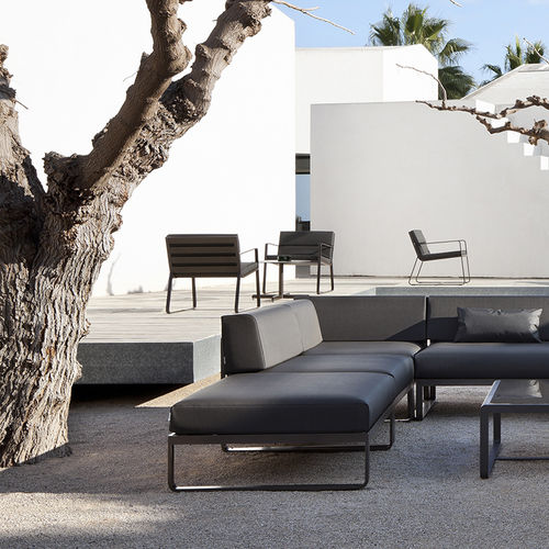 Pouf contemporain - SIT - bivaq - en tissu / en aluminium / carré