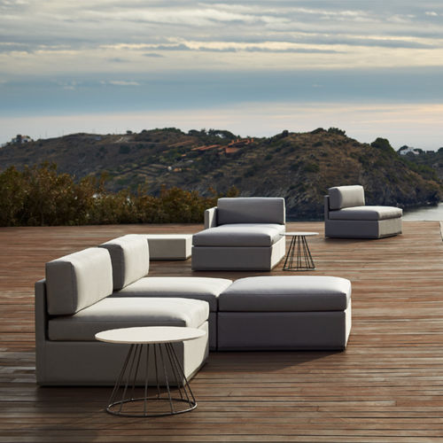 Chauffeuse contemporaine - MOOD XL - bivaq - en tissu / avec coussin amovible / grise