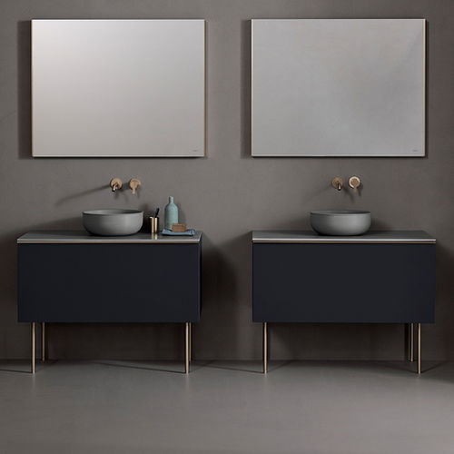 Meuble vasque à poser - ST701 - Inbani - en bois laqué / contemporain / avec tiroirs