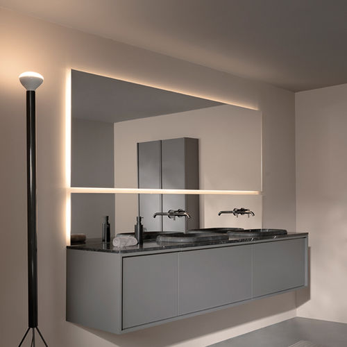 Miroir de salle de bain mural - ST454 - Inbani - contemporain / rectangulaire / lumineux (LED)