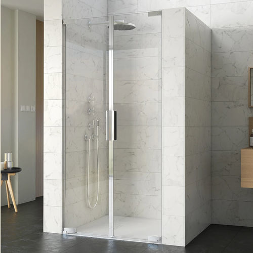 Paroi de douche pivotante - Kinequartz équerres 2P - Kinedo - rectangulaire / en niche / en verre Sécurit®
