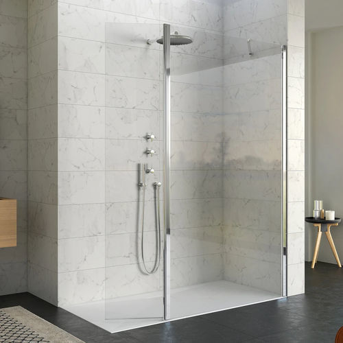 Paroi de douche pivotante - Kinequartz profilé Duo - Kinedo - rectangulaire / en niche / en verre Sécurit®
