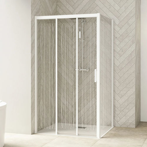 Paroi de douche coulissante - Smart Design 3V +F - Kinedo - d'angle / en niche / en verre Sécurit®