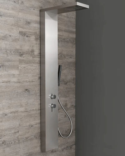 Colonne de douche thermostatique - Aquastyle - Kinedo - en inox / blanche / murale
