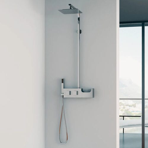 Colonne de douche thermostatique - Aquachrome - Kinedo - en inox / finition chrome / murale