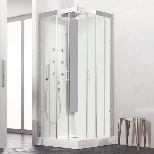 Cabine de douche à vapeur - Horizon C80 et C90 - Kinedo - sensorielle / en verre / en laiton