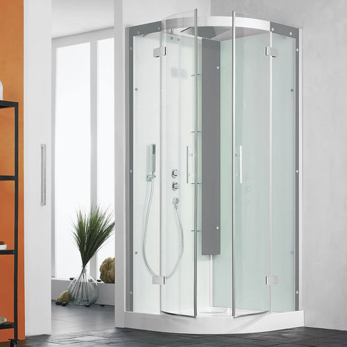 Cabine de douche d'hydromassage - Horizon R90 - Kinedo - en verre / sans silicone / avec porte pivotante