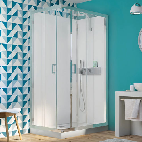 Cabine de douche en verre - Eden+ - Kinedo - sans silicone / à portes coulissantes / avec porte pivotante
