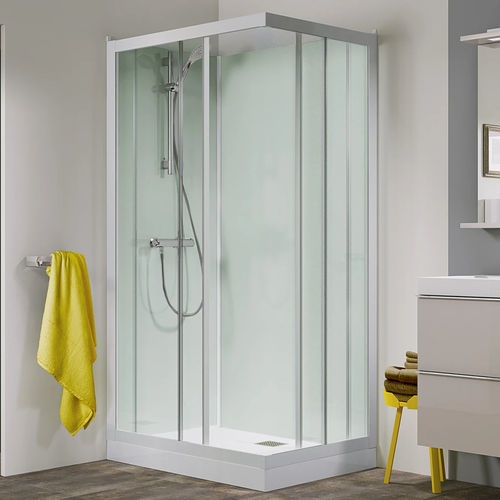 Cabine de douche en verre - Kineprime 100-120 - Kinedo - en aluminium laqué / sans silicone / avec porte pivotante