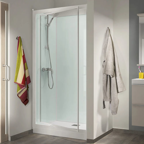 Cabine de douche en verre - Kineprime 100 - Kinedo - en aluminium laqué / avec porte pivotante / rectangulaire