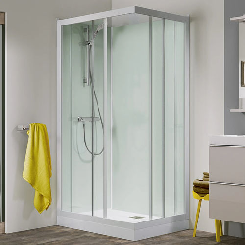 Cabine de douche en verre - Kineprime 100-120  - Kinedo - en aluminium laqué / avec porte pivotante / rectangulaire