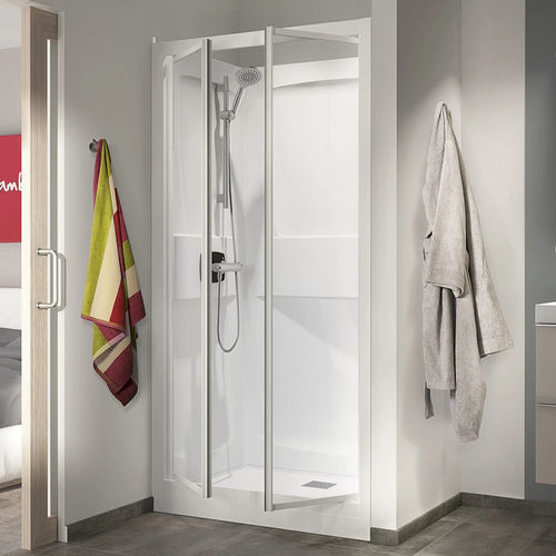 Cabine de douche en verre - Kineprime 100 - Kinedo - en aluminium laqué / avec porte pivotante / rectangulaire
