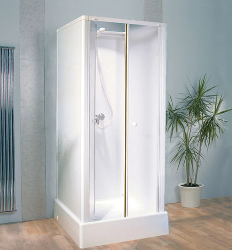 Cabine de douche en verre - Delta - Kinedo - en aluminium laqué / avec porte pivotante / carrée