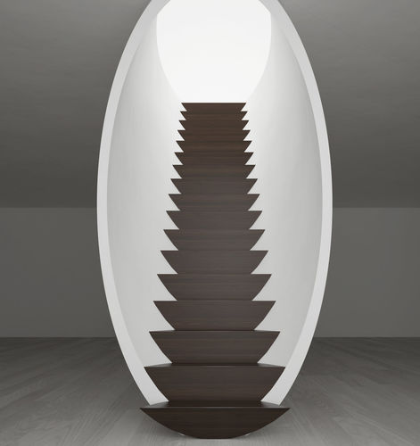 Escalier haut de gamme - TUBE - EeStairs - droit / à marches en bois / d'intérieur