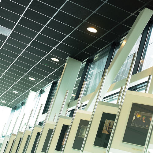 Panneau acoustique mural - INDUSTRIAL™ BLACK - ROCKFON - en laine de roche / carré / pour bâtiment