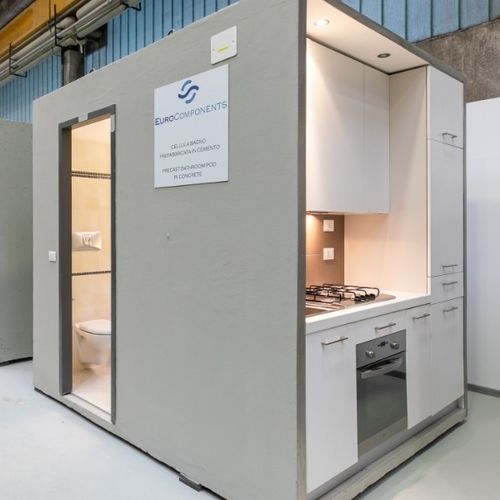Kitchenette compacte - COMBI - eurocomponents spa - en acier / en acier galvanisé / en béton armé