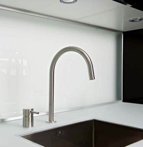 Mitigeur à poser - F2 R - MGS Progetti - en inox / de cuisine / 2 trous