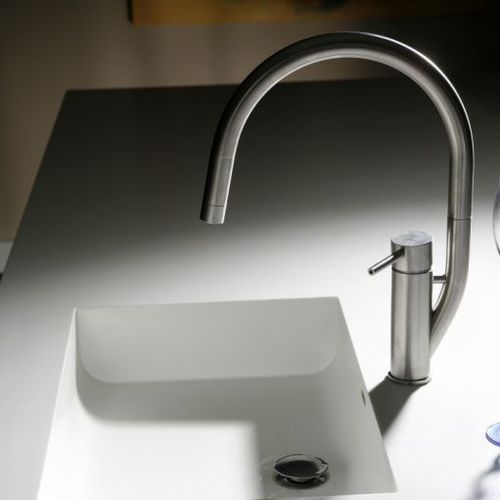 Mitigeur à poser - RANDA K - MGS Progetti - en inox / de cuisine / 1 trou