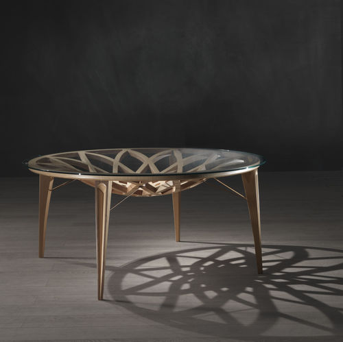 Table contemporaine - TA63 GALILEO  - CARPANELLI - en verre / ronde