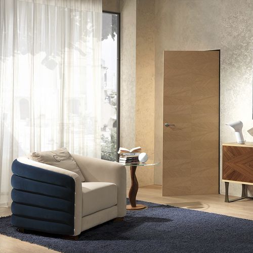 Fauteuil contemporain - PO57 DESYO  - CARPANELLI - en cuir / en tissu / beige